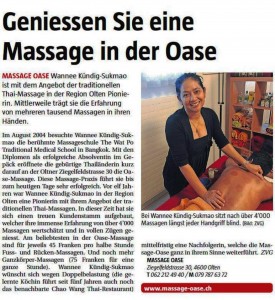 Massage-Oase im Stadtanzeiger